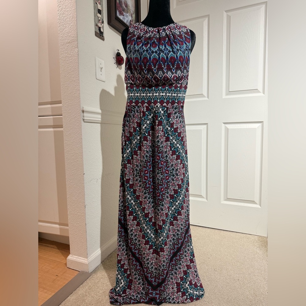 London Times Elegant Multicolor Maxi Dress